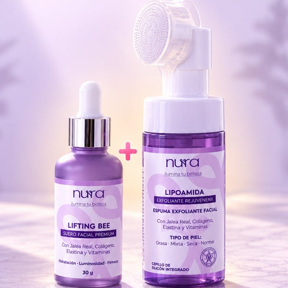Combo NURA: suero Lifting Bee y espuma exfoliante Lipoamida