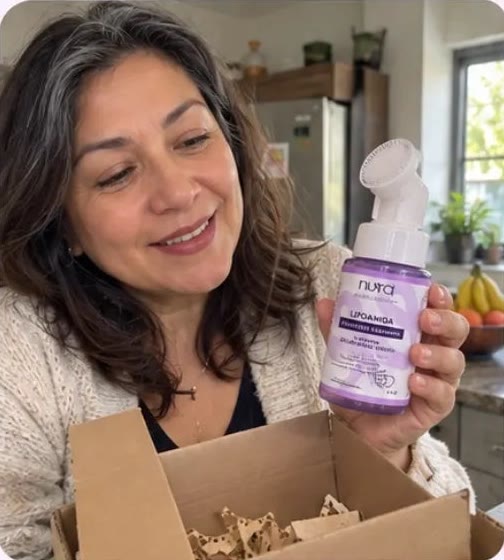 Leticia recibiendo su pedido NURA